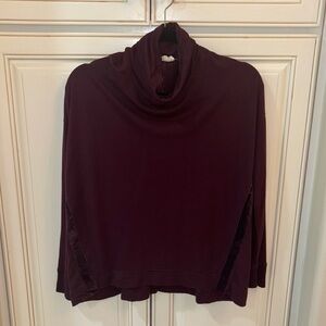 Splendid cotton oversized mock neck shirt